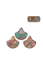 Ginko Leaf Beads 7.5x7.5mm Matte bronze apollo turquoise